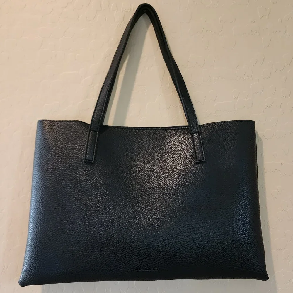 Vince Camuto Black Vegan Leather Purse Luck Tote Computer Shoulder Bag